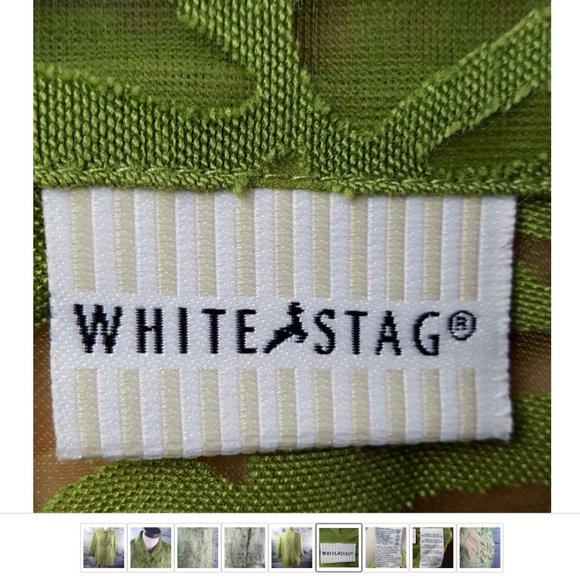 Vintage White Stag Women Sheer Tops Sz 12-14 Green See through - Picture 7 of 8